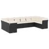 VidaXL Garden Lounge Set with Cushions 10 Pcs, Patio Sofas, Patio Furniture Set, Outdoor Furniture, Black 3218196
