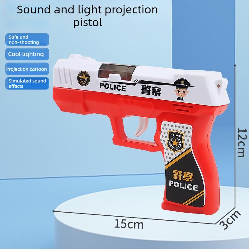 Kids Sound Light Music Children Pistol Toy Projected Non-firing Police Role Playing Props Toy Gun Gift for Boys