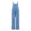 Women's Fashion Casual Loose Sleeveless Vest Square Neck Pleated Wide Leg One-Piece Belt Pocket