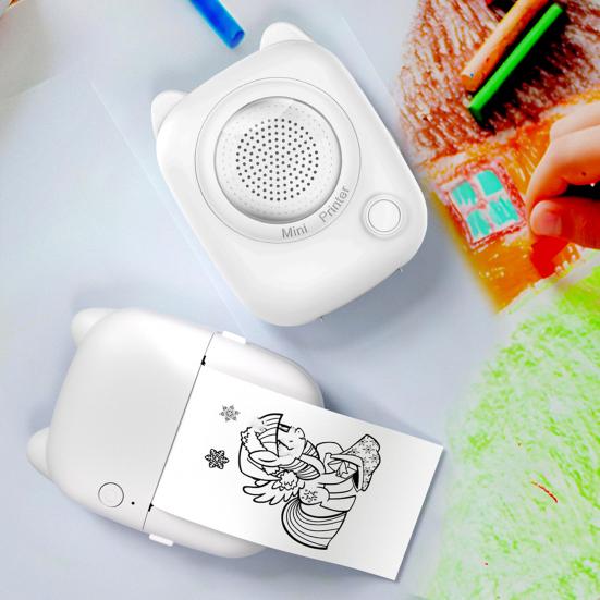 KI-Taschendrucker Tragbarer kabelloser Fotodrucker 1200mAh Tintenloser Thermodruck KI-Sprachsteuerung Mehrsprachige Unterstützung Kompakter Mini-Drucker