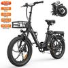 Allgobike AC20 Elektrické kolo 20" kolo 250W motor Hydraulická kotoučová brzda 7 rychlostí Skládací Elektrické kolo pro dospělé 48V 20Ah Maximální dojezd 60 km Maximální nosnost 120 kg