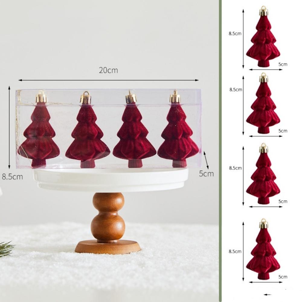 

Flocking Christmas Balls Wine Red Velvet Christmas Tree Hanging Pendant Ball Elk Wreath DIY New Year Festival Christmas Decor