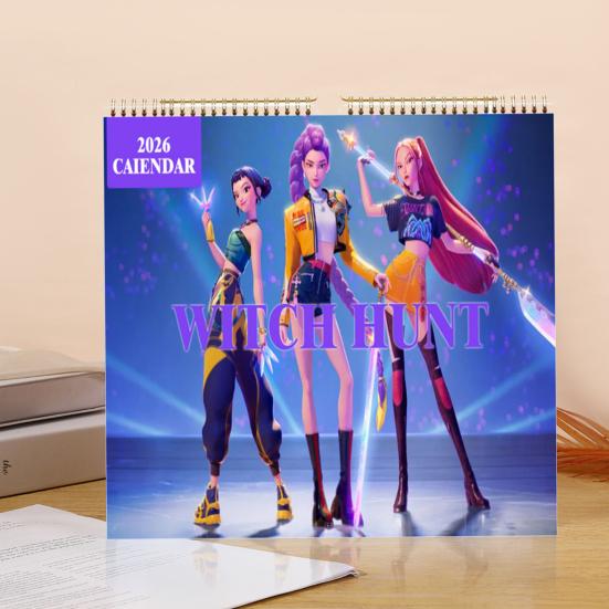 Kpop Demon Hunters Calendar 2026 Jan. 2026 - Dec. 2026 12 Monthly Calendar Coil Binding Wall Calendar for Home Office