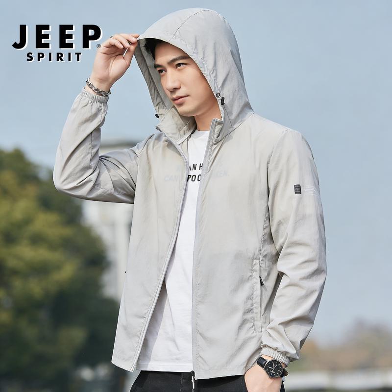 JEEP SPIRIT Men's Detachable Hood Sun Protection Jacket
