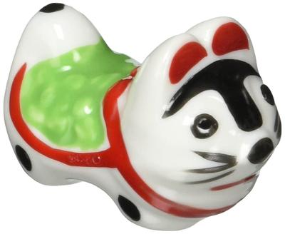 Mino-Keramik Lustiger Stäbchenablage Oberteil Hund Grün W30169