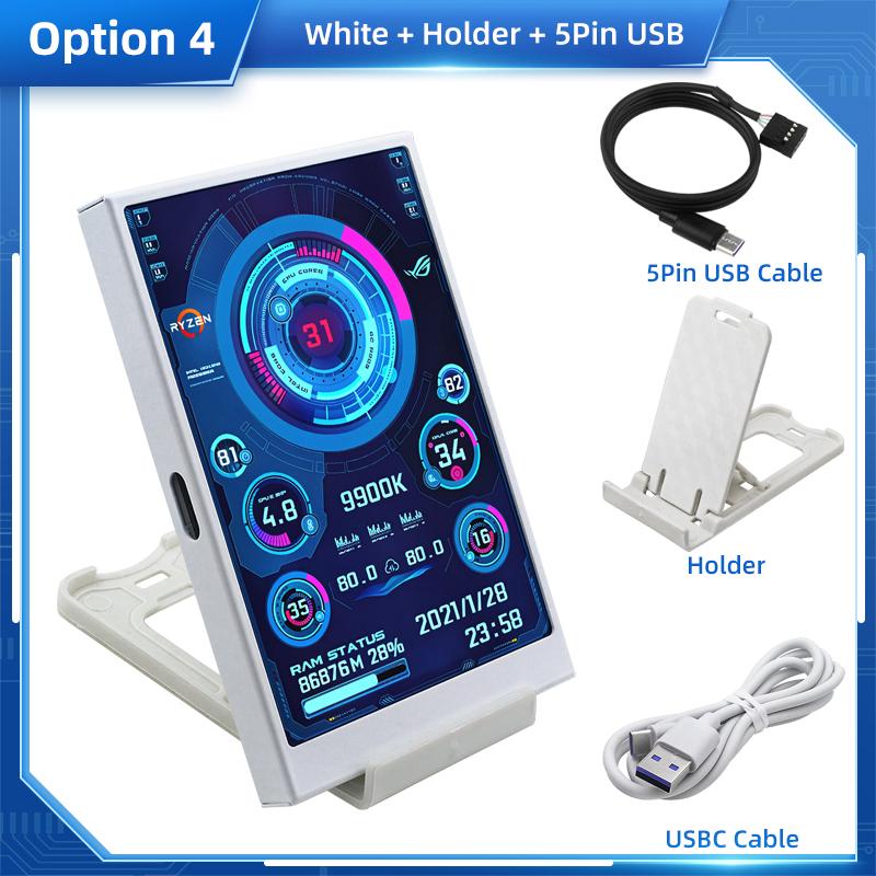 3,5palcový sekundární monitor IPS USB Type-C 320×480 AIDA64 Zobrazovač stavu CPU GPU RAM HDD pro Windows 10/11