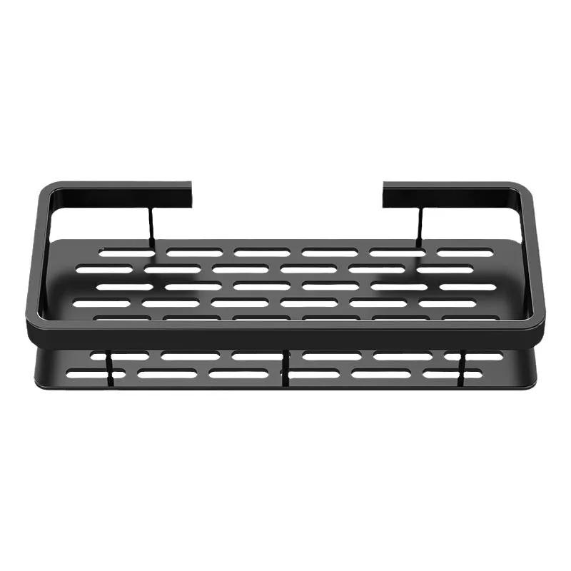 Aluminum Alloy Bathroom Shelf - No Drill Shower Shampoo Rack Storage Organizer for Kitchen Toilet Bath - Wall Shelves
