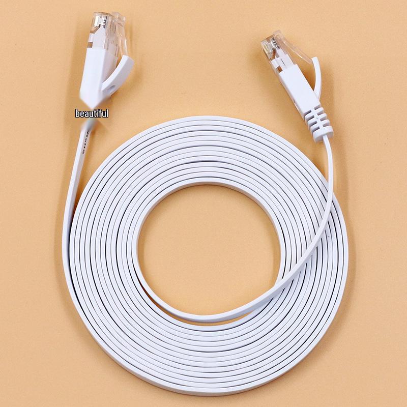 CAT6 Flat Network Cable, Oxygen-Free Copper, Pure Copper Gigabit 8-Core Patch Cord, 12,350 Meters