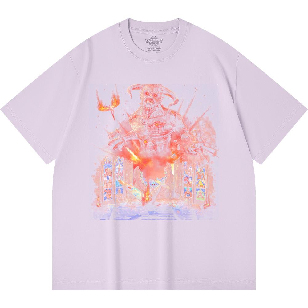 230 Gsm 100% Cotton Heavy Metal T-Shirt  Rock Band Popular Music Print Unisex Heavy Cotton T Shirt