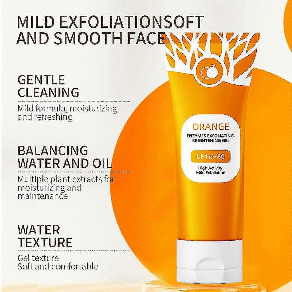 3 Pezzi Gel Esfoliante Illuminante Idratante Rassodante con Enzimi d'Arancia per Stringere i Pori Sbiancante Illuminante Gel Peeling Esfoliante