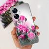 For Realme C55 4G Case 2023 Phone Cover Beautiful Flower Painted Soft Funda Clear Coque For Realme C55 2023 Bumper RealmeC55 Bag
