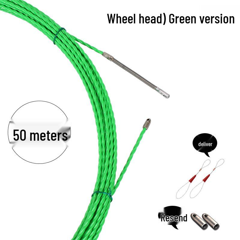 Electrician Wire Puller with Roller Head - Rubber Coated Steel for Network Cable Conduit