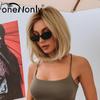 OneNonly Peruka krótka Bob Naturalna blond peruka Kobieta Peruki dla kobiet Codzienne włosy termoodporne