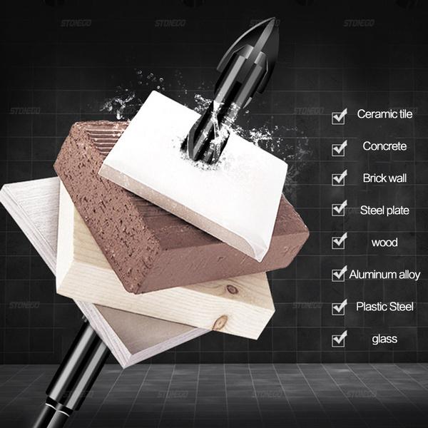 7PCS Cross Hex Tile Bits Glass Drill Bit Ceramic Concrete Hole Opener Alloy With 4 Cutting Edges 3/4/5/6/8/10/12 Mm