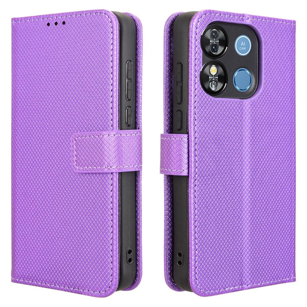 For Oukitel C57 Pro/C57s Case PU Leather Diamond Texture Wallet Phone Cover