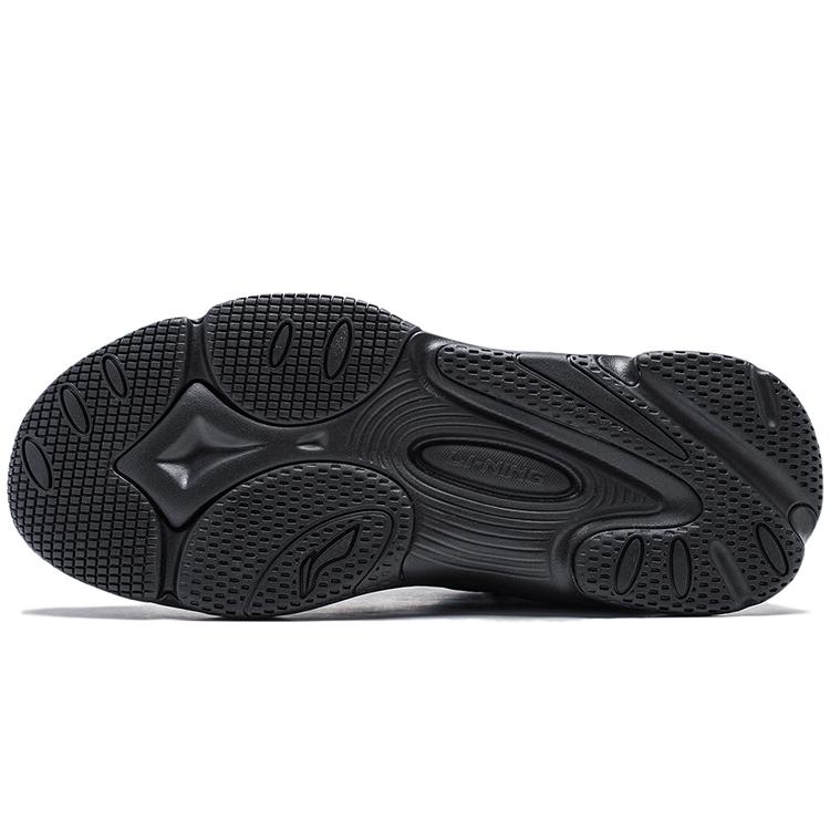 Li Ning Coconut Milk Collection Cushioning Slip Resistant Abrasion Resistant Support Low top Casual Shoes Men's Black AGCT391-1