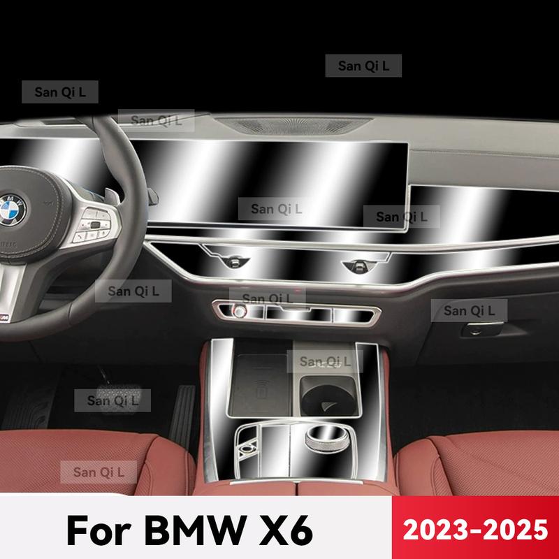 For BMW X6  2024 2025 TPU Car Navigation Screen Film Gearbox Protective Sticker Anti-scratch Interior Accessories