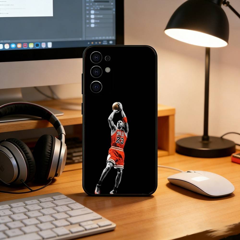Michael Jordan Phone Case For Samsung S25,S24,S21,S22,S23,S30,Ultra,S20,Plus,Fe,Soft Silicone Black Cover