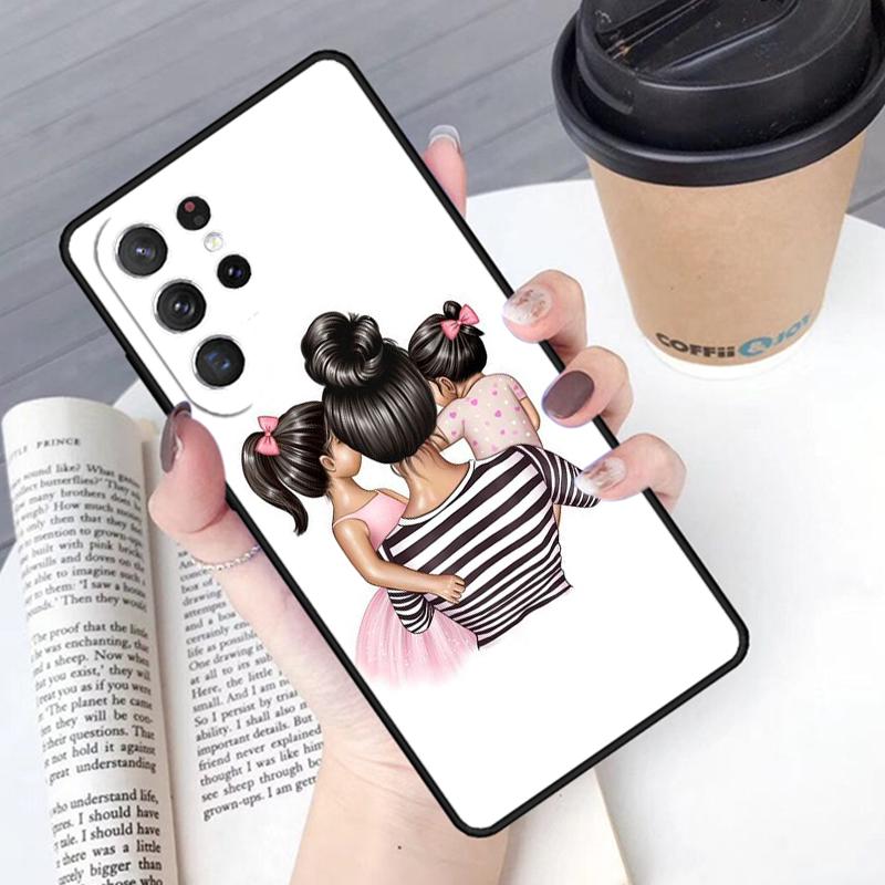 Familie Mom Girl Women Phone Case Cover For Samsung Galaxy S24 S25 Ultra S21 S22 Ultra S10E Note 10 Plus Note 20 FE S23