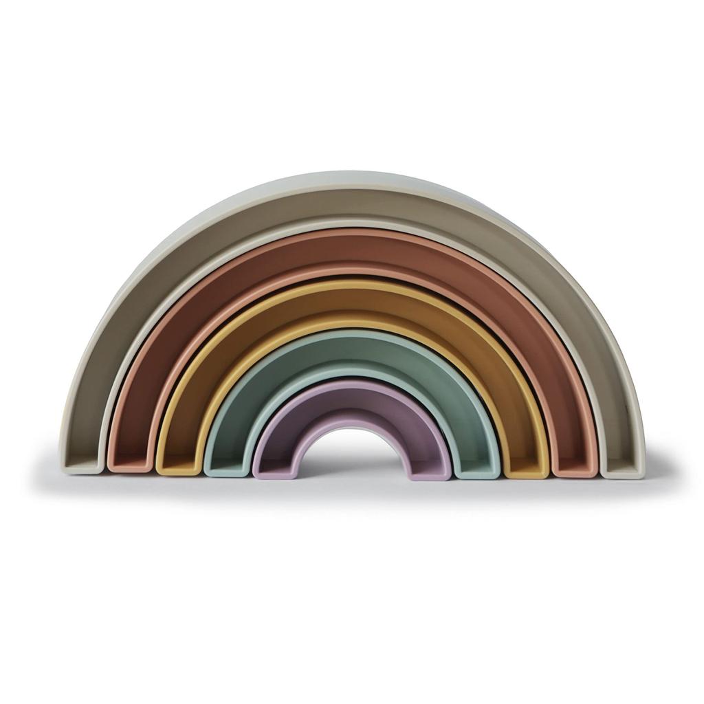 mushie Rainbow Stacking Educational Stacking Nordic Rainbow Stacker Tropical Toy, Toy, Blocks, Style, Toy,