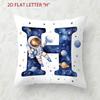 Astronaut Letter Print Pillow Cover Cosmic Space Theme Cushion Cover For Office Sofa Bedroom Living Room Home Decor Galaxy Style