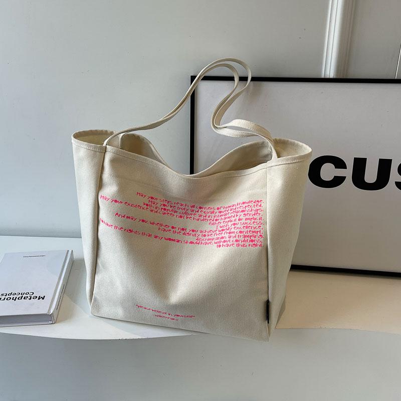 תיק קנבס קיבולת גדולה תיק מכתבים לנשים תיק כתף טוטה