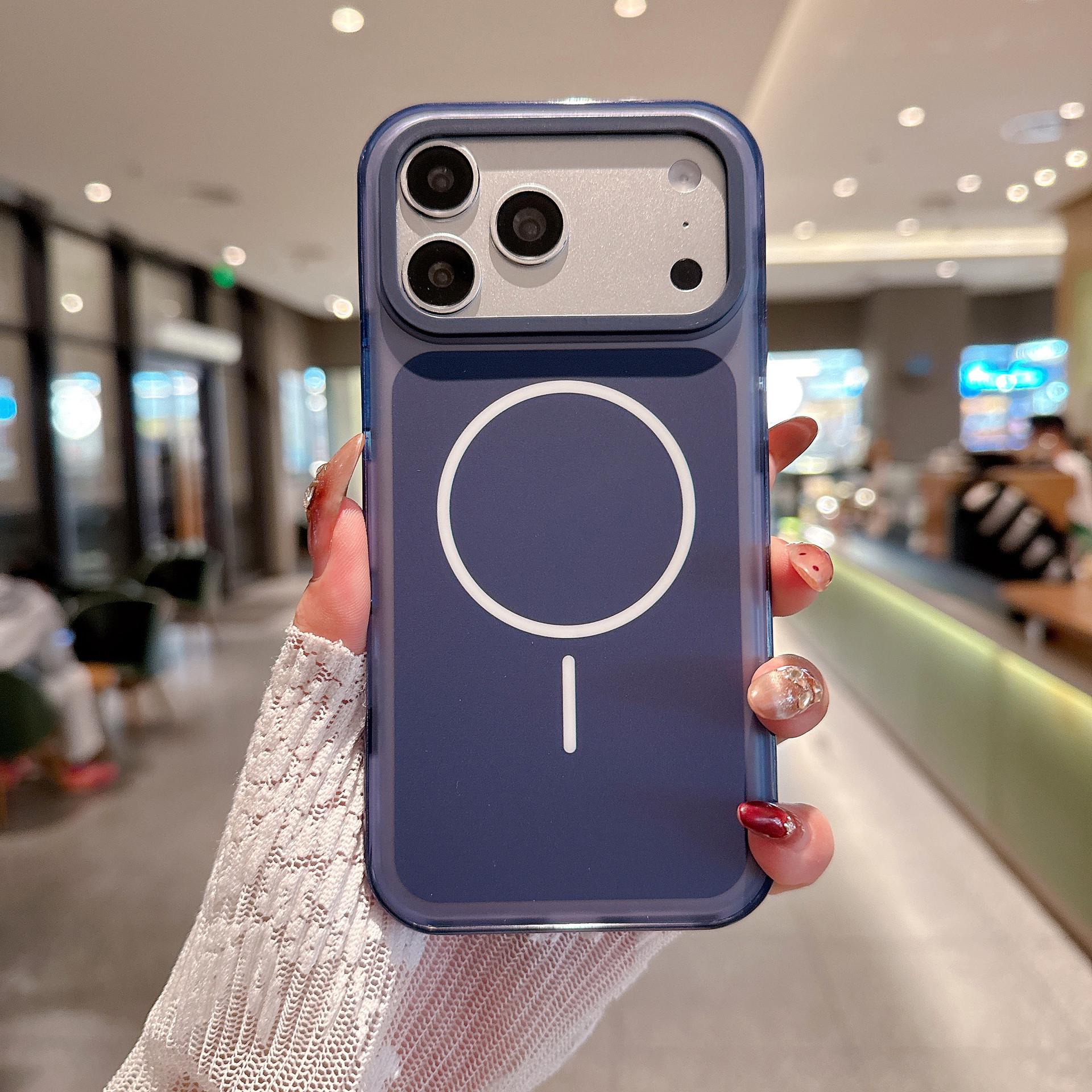 

iPhone 17 PRO MAX magnetic case side multi-color bar explosion anti-drop mobile phone case Other models can be determined.