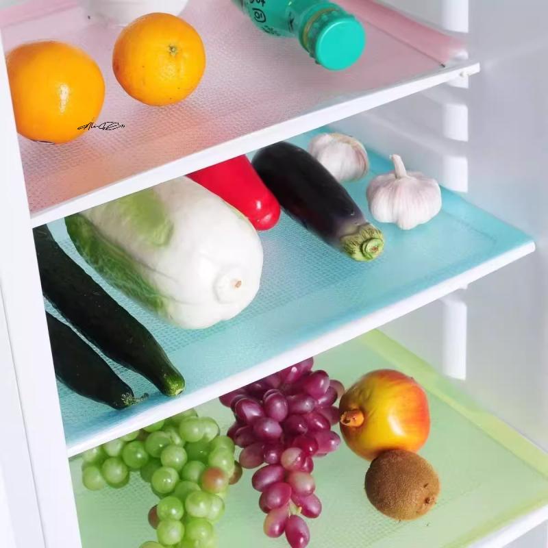 10Pcs EVA Fridge Mat Waterproof Mildew Resistant Washable Anti-oil Heat Insulation Kitchen Cabinet Drawer Placemat