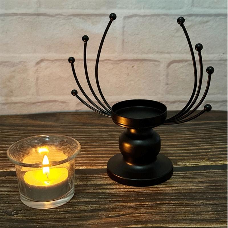 Wrought Iron Wedding Table Candlestick Decorations Home Candlelights Dinner Metal Candle Holder