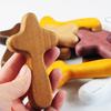 5Pcs Spiritual Decors Wood Holding Crosses Handmade Wood Crosses for Prayer Miniature Pocket Crosses Religious Decors
