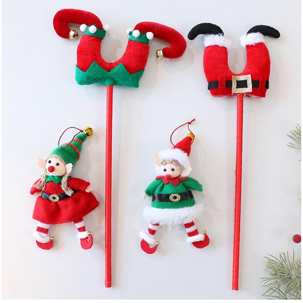 Christmas Doll Hanging Ornament In Green And Red Cloth, 9-10cm Fairy Design For Holiday Tree Decoration At Home, Office Or Party