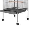 Gabbia Per Uccelli, Acciaio, Nera, 66X66X155Cm