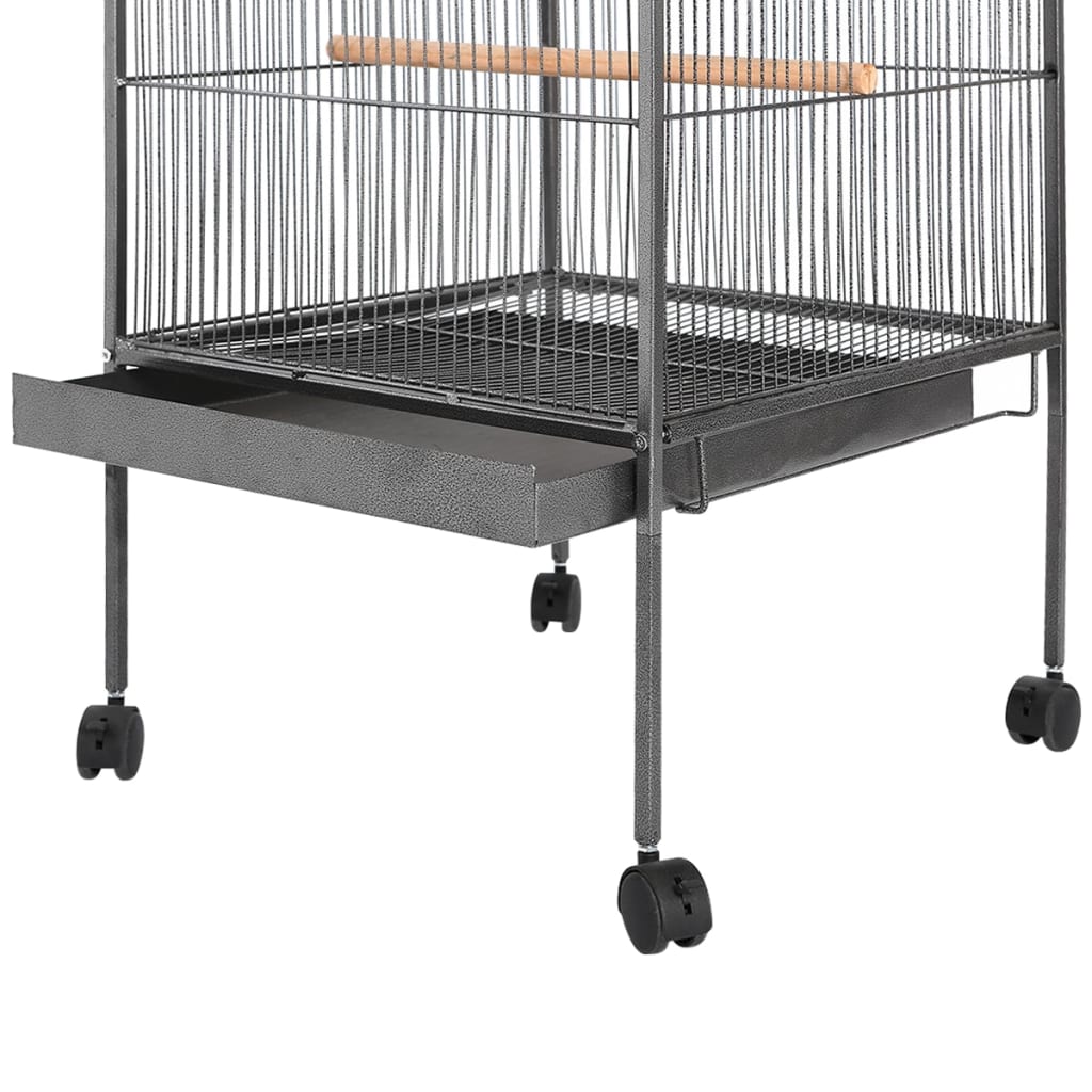 Gabbia Per Uccelli, Acciaio, Nera, 66X66X155Cm