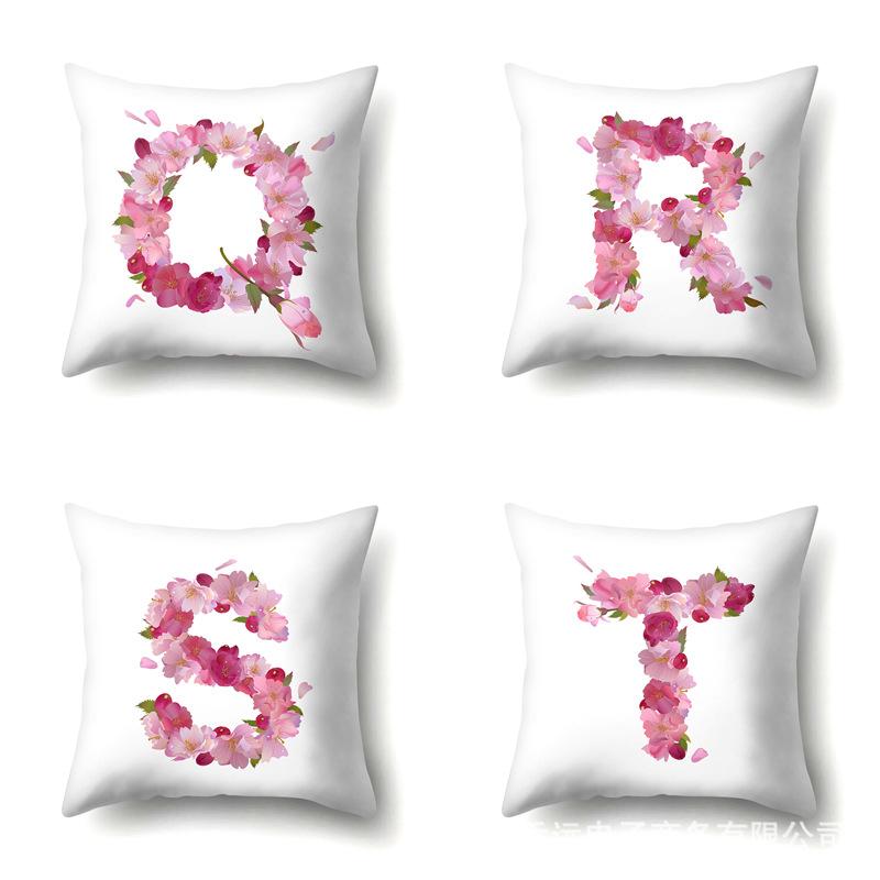 Polyester Kissenbezug Heim Auto Dekoration Druck Kissenbezug 26 Englische Buchstaben Kissenbezug