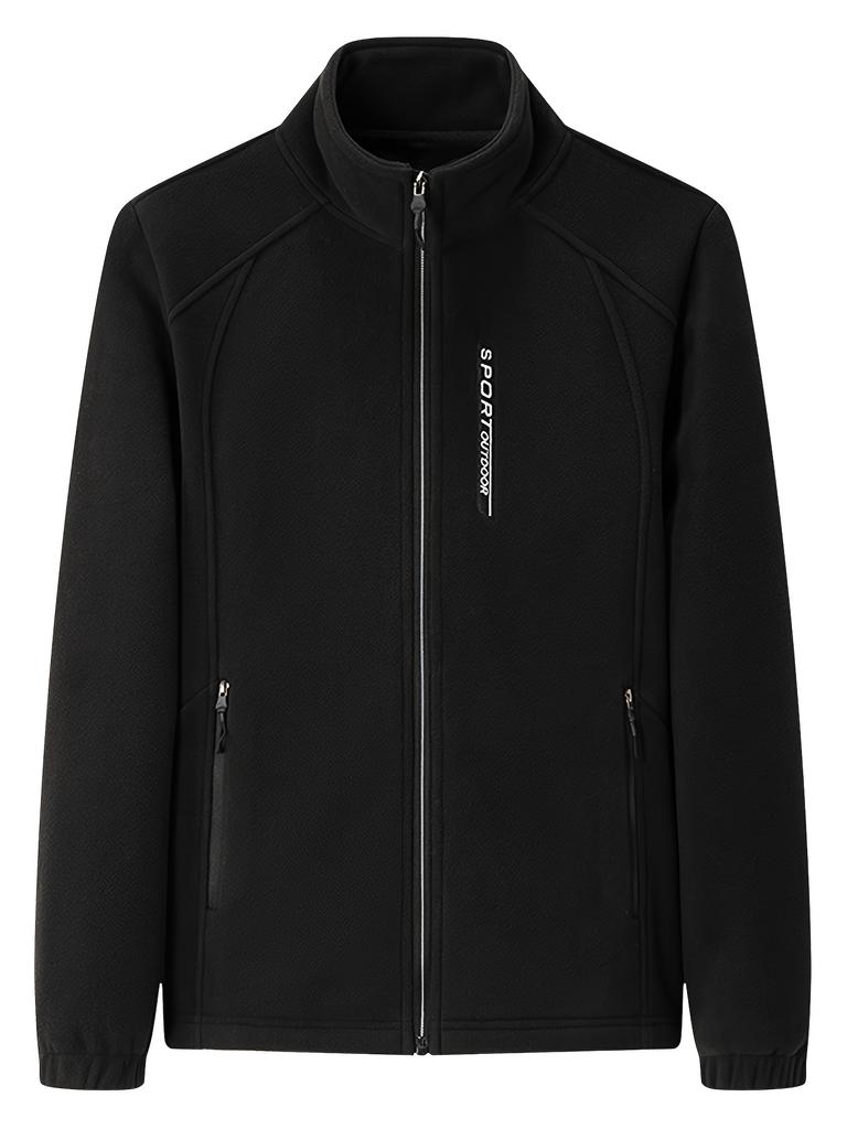 Women's Fashion Outdoor Multicolor Casual Fleece Jacket, Sporty Style, Stand Collar Full-Zip Coat - Fall & Winter