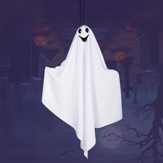 Halloween Hanging Ghost Outdoor Decoration, Cute Flying White Ghost for Front Yard, Porch, Patio, Lawn, Garden, Tree, Halloween Party Decor