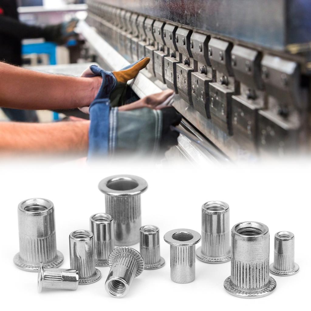 200Pcs Stainless Steel Mixed M3 M4 M5 M6 Rivet Nut Insert Nuts Kit Hardware Accessory