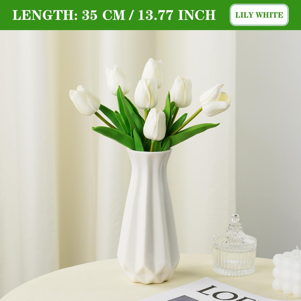 3PCS Artificial Tulip Bouquet Real Touch Long Stem Flowers for Wedding Garden Decor Home Vase Centerpiece Mother's Day Gift