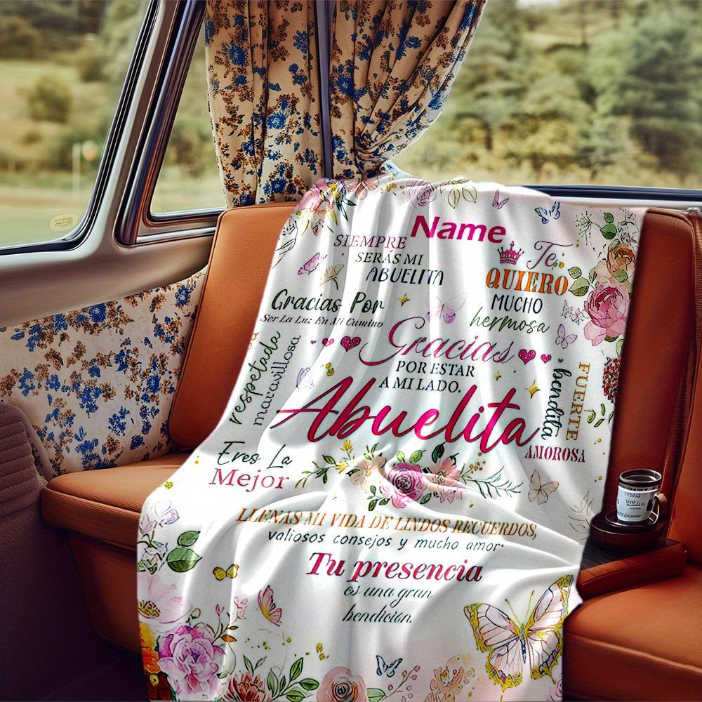 Abuelita Blanket Personalized Name Soft Comfortable Stylish Blanket Car Blanket Perfect For Travel Camping Outdoor Home Suitable For All Seasons Ideal