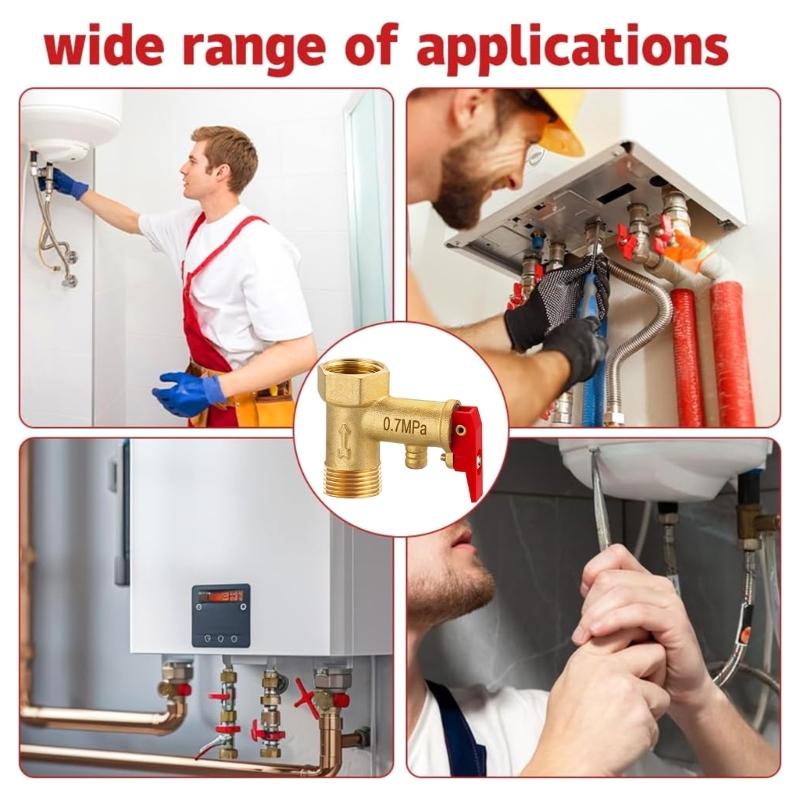 Valvole di Sicurezza a Pressione per Scaldabagni in Ottone Valvole di Sicurezza per Scaldabagni Elettrici Valvole di Sicurezza a Pressione Ridotta in Ottone da 1/2 pollice