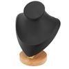 Necklace Display Holder Log Flannel PU Leather Necklace Holder Stand for Retail Store Black