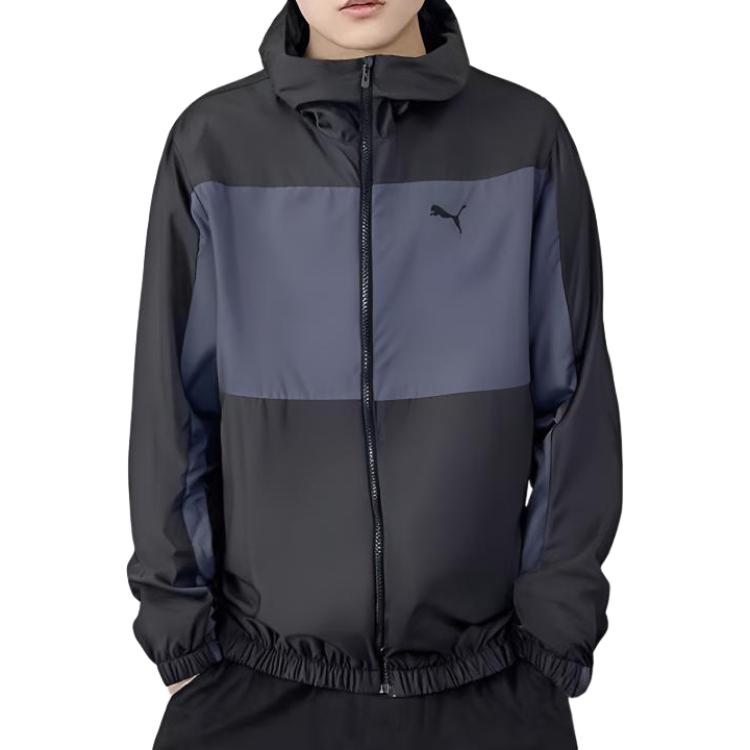 Puma Woven Hooded Zip-Up Jacket And Knit Drawstring Cuffed Pants Casual Sports Set Men sets 684107-01+687568-01