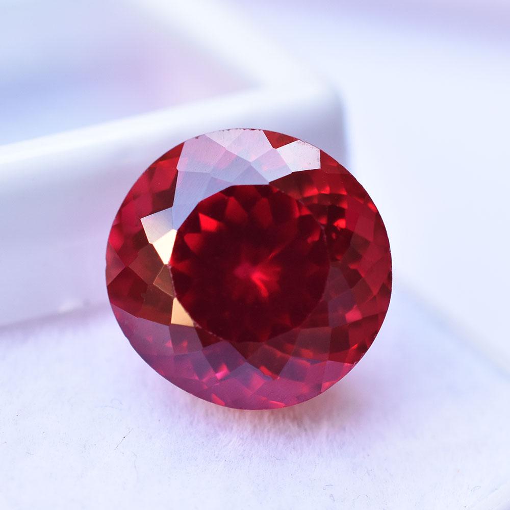 A++ Qualität Natürlicher Roter Rubin 13 Karat Runde Form ZERTIFIZIERTER Seltener Loser Edelstein