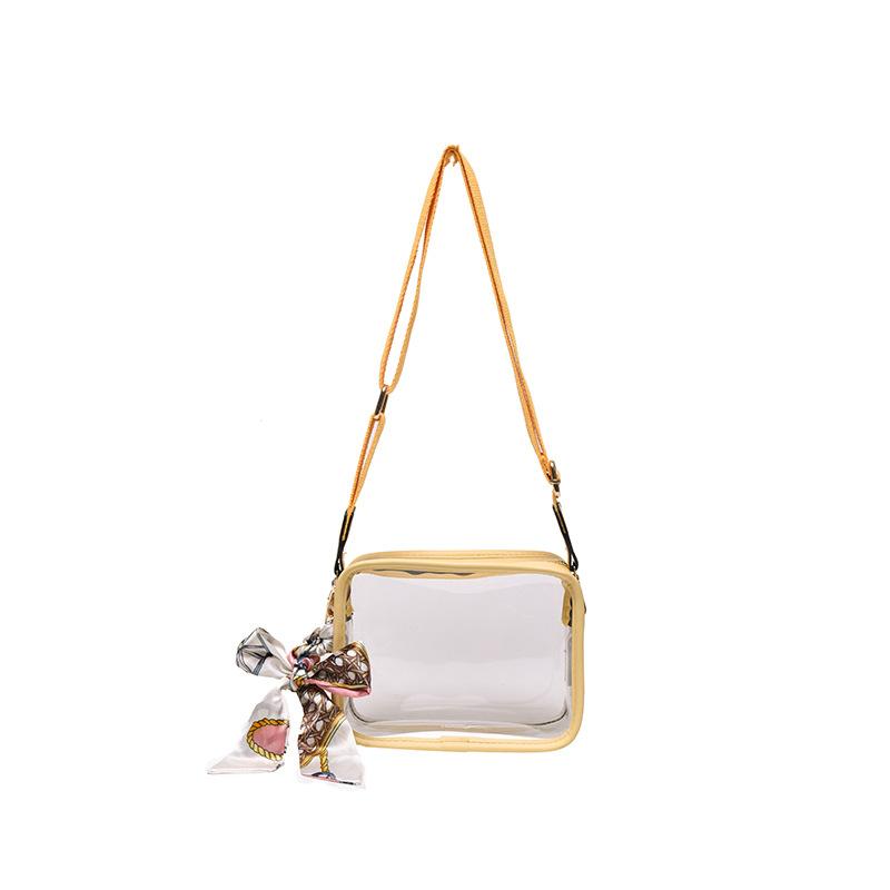 Women Fashion Transparent Crossbody Mini Square Purse Girls Ladies Decorative Small Clear PVC Phone Stadium Approved Sling Bag