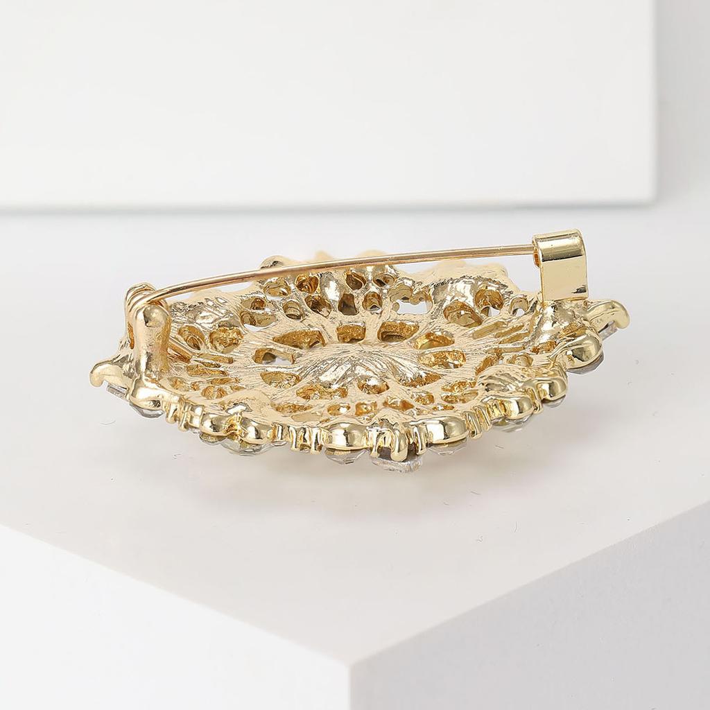 Court Rhinestones Flower Brooch Pin For Lady Casual Clothing Accessory And Gift Valentines Mom Mother Mother's Day Gift