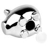 Ceramic Mirror Silver Piggy Bank 11.5 X 9 Cm