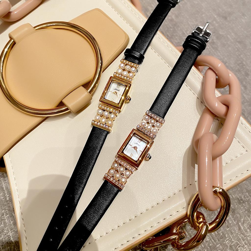 Summer Watch Women'S Freshwater Mother-Of-Pearl Retro Small Square Watch Women'S Watch Square Belt Small And Exquisite Women'S Watch