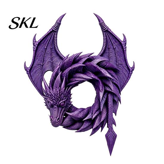 Small Decorative Wreath 3D Creative Dragon Ornament, Realistic Detailed Round Shaped Decor, Holiday Stylish Desktop Ornament for Home Indoor,