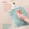 Cartoon Hedgehog Hand Towel With Hanging Loop For Kids Bathroom Use