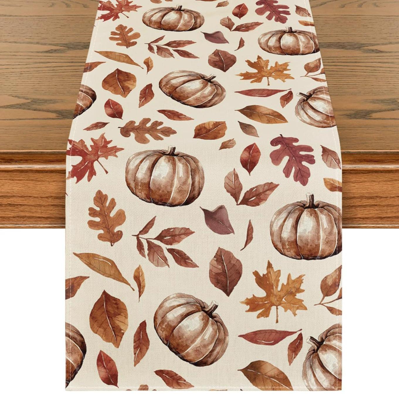 Esdoornblad Herfst Tafelkleed, Seizoensgebonden Herfst Keuken Eettafel Decoratie voor Huisfeest Decor 33x275cm